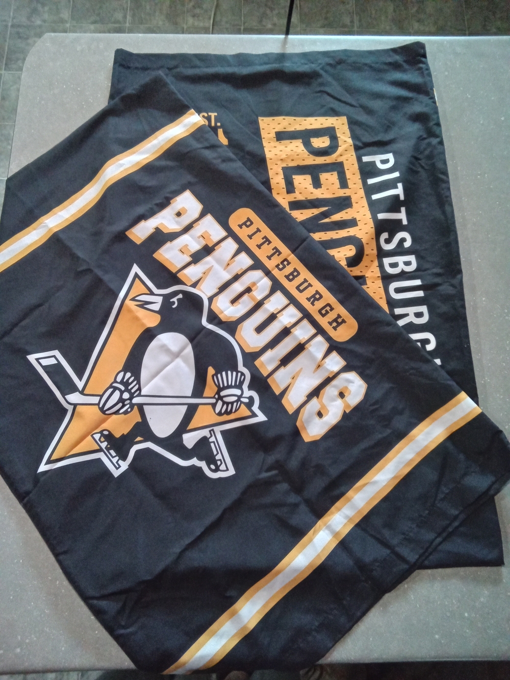 NHL A Pair  Pittsburgh Penguins Pillow Cases. Both Are The Same.